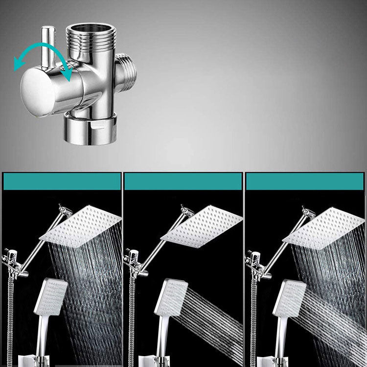 Frendorf | Pull down Dual Shower Head Square High Arch Shower Head Combo in Chrome