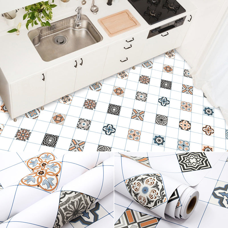 Frendorf | Modernes PVC-Boden Geometrisches Muster Peel and Stick Vinyl-Planke Boden