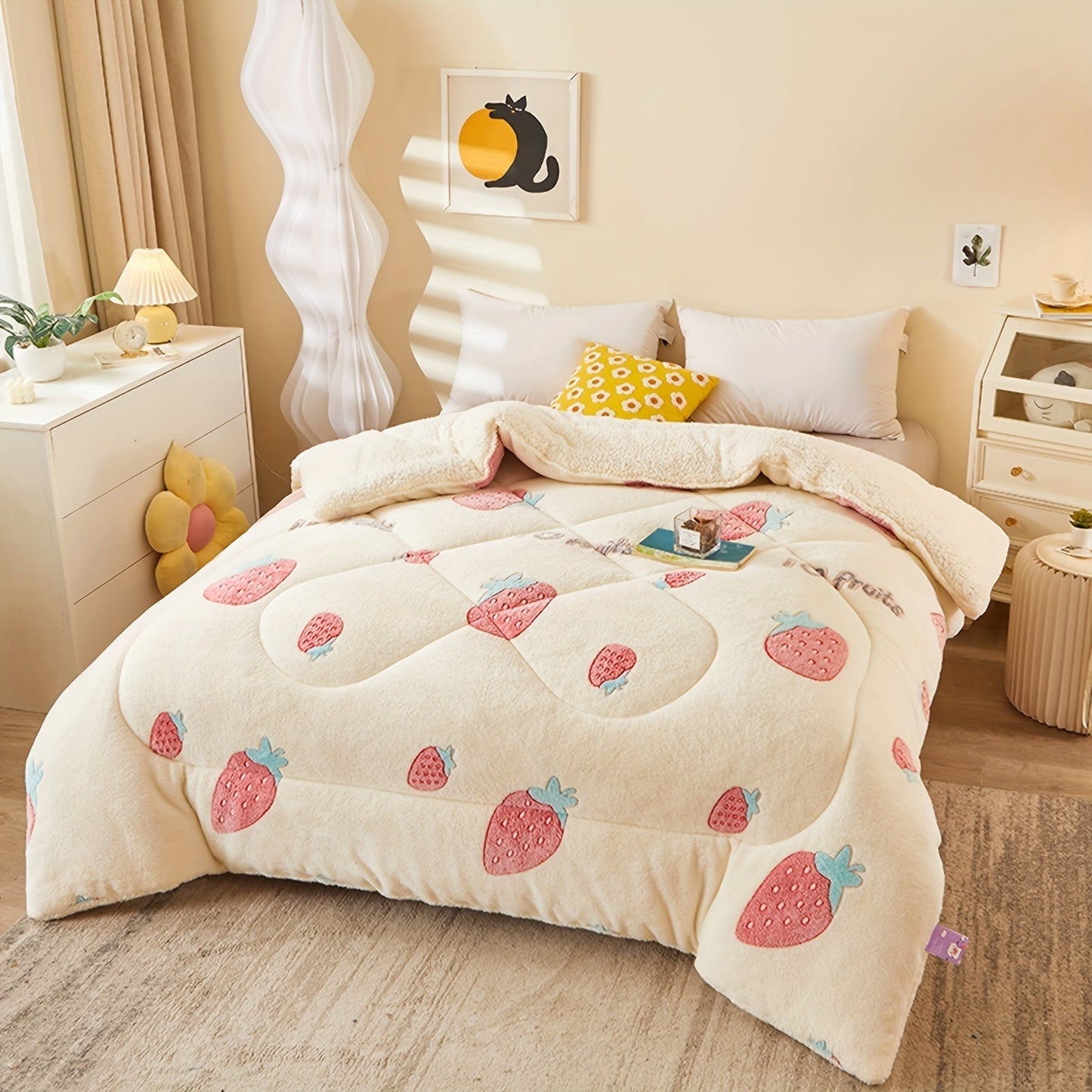 Frendorf | Bequiltiger floraler Flanellbettbezug für das Schlafzimmer