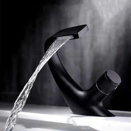 Frendorf | Knopfgriff Wasserhahn Zeitgenössischer Stil Wasserhahn mit Wasserfallauslauf