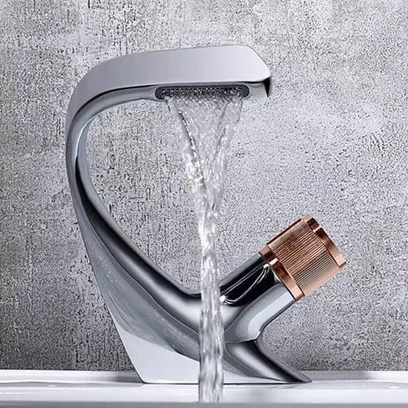 Frendorf | Knopfgriff Wasserhahn Zeitgenössischer Stil Wasserhahn mit Wasserfallauslauf