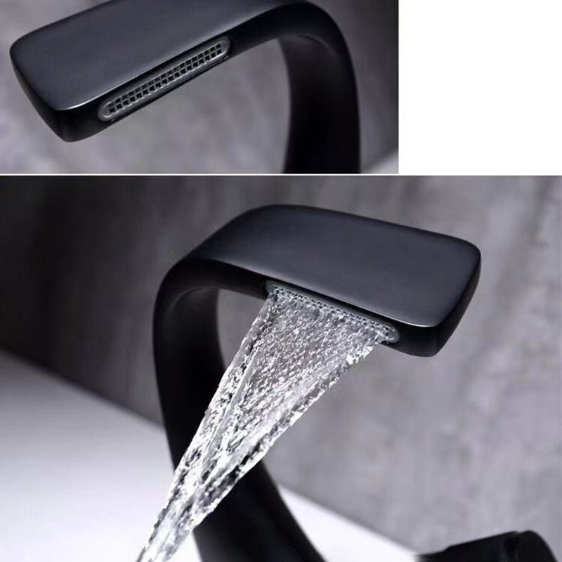 Frendorf | Knopfgriff Wasserhahn Zeitgenössischer Stil Wasserhahn mit Wasserfallauslauf