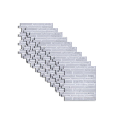 Frendorf | Peel and Stick Wandfliese Rechteck PVC U-Bahn Wasserfest Peel & Stick Fliese 10-Pack