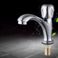 Frendorf | Zeitgenössischer Centerset Wasserhahn Knopfgriff Niedriger Bogen Massivmessing Wasserhahn