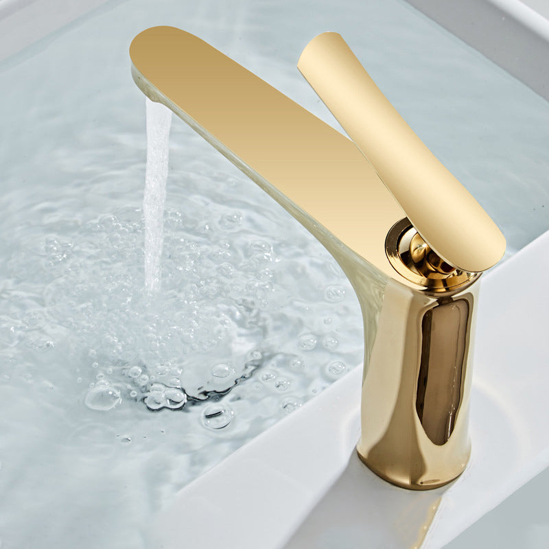 Frendorf | Luxus 1 Griff Waschbecken Badezimmer Wasserhahn Rund Messing Waschbecken Wasserhahn mit Wasserschlauch