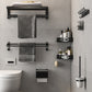 Frendorf | Zeitgenössisches Badzubehör-Set Matte Black Badezimmer-Set mit Bademantelhaken/Handtuchstange