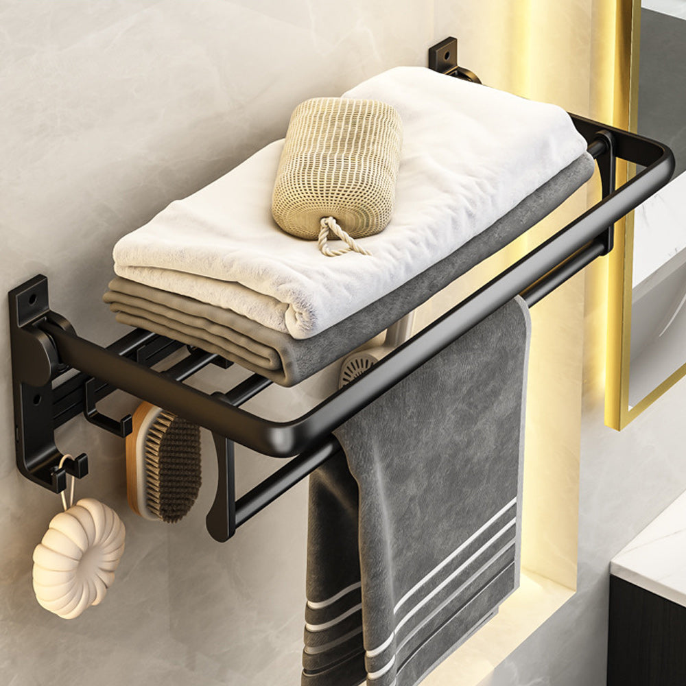 Frendorf | Zeitgenössisches Badzubehör-Set Matte Black Badezimmer-Set mit Bademantelhaken/Handtuchstange