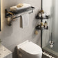 Frendorf | Zeitgenössisches Badzubehör-Set Matte Black Badezimmer-Set mit Bademantelhaken/Handtuchstange