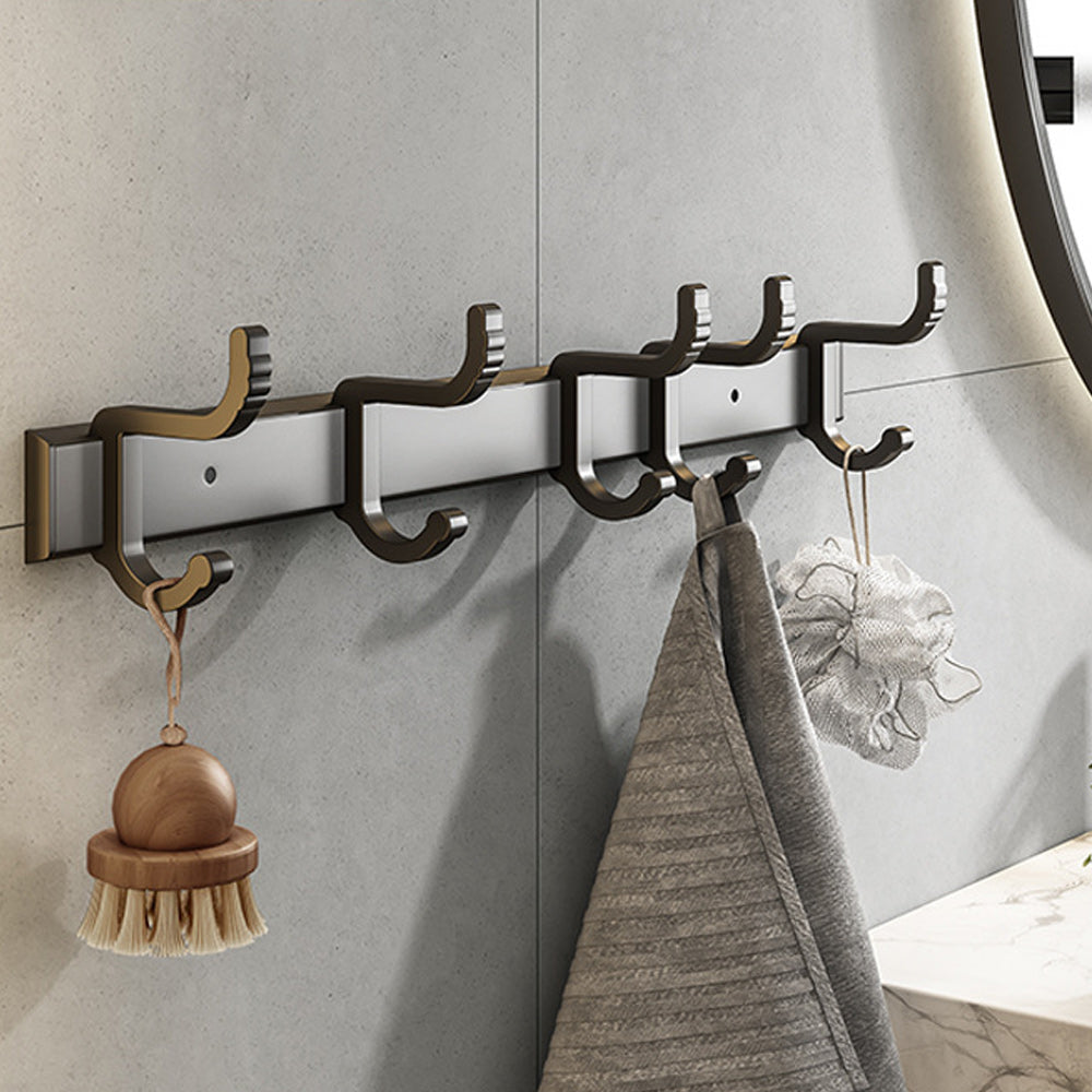 Frendorf | Zeitgenössisches Badzubehör-Set Matte Black Badezimmer-Set mit Bademantelhaken/Handtuchstange