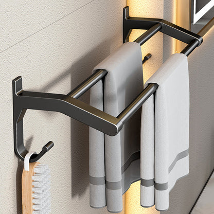 Frendorf | Zeitgenössisches Badzubehör-Set Matte Black Badezimmer-Set mit Bademantelhaken/Handtuchstange