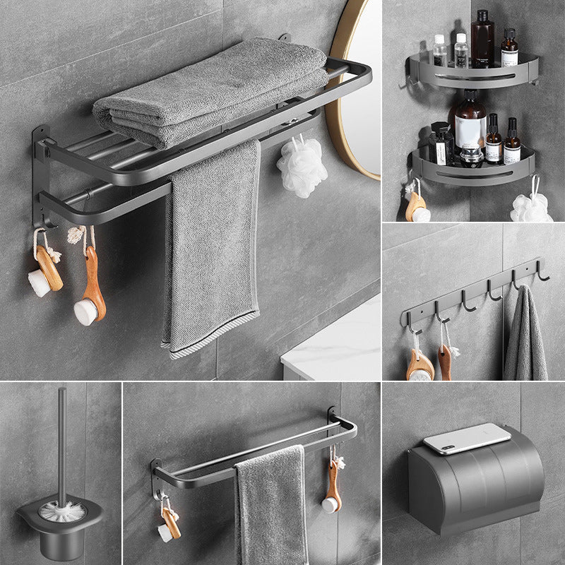 Frendorf | Modernes Badezimmer-Hardware-Set aus Edelstahl Mattgrau Bademantelhaken/Handtuchstange