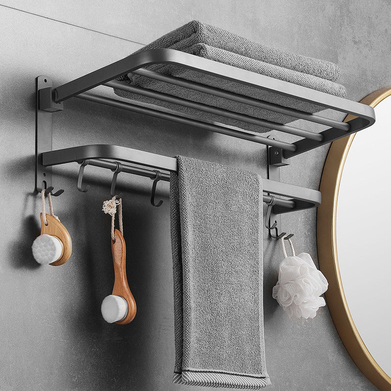 Frendorf | Modernes Badezimmer-Hardware-Set aus Edelstahl Mattgrau Bademantelhaken/Handtuchstange