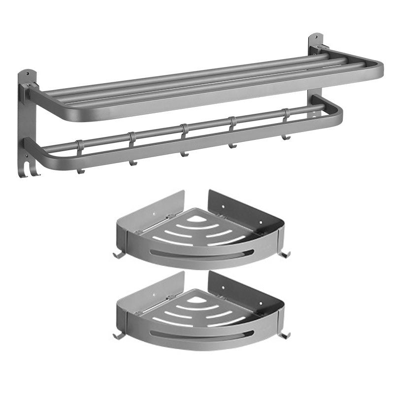 Frendorf | Modernes Badezimmer-Hardware-Set aus Edelstahl Mattgrau Bademantelhaken/Handtuchstange