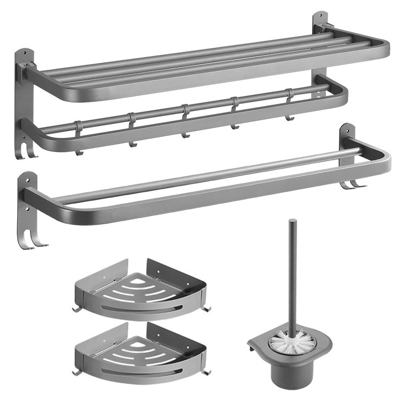 Frendorf | Modernes Badezimmer-Hardware-Set aus Edelstahl Mattgrau Bademantelhaken/Handtuchstange