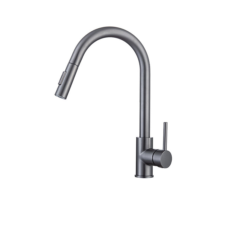 Frendorf | Ganshals Küchenspüle Wasserhahn Drehauslauf mit Pull-Down Spraykopf