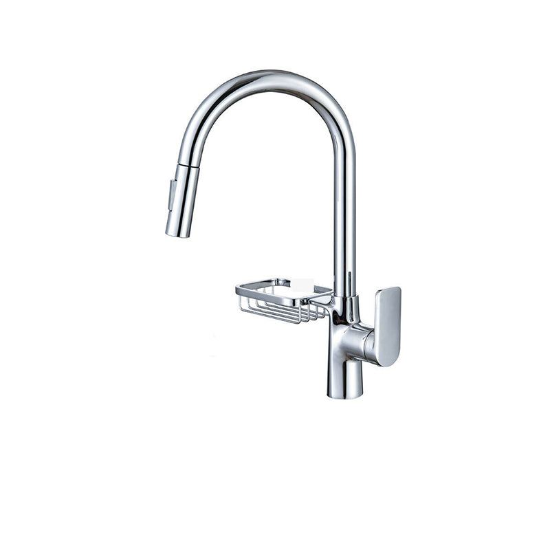 Frendorf | Ganshals Küchenspüle Wasserhahn Drehauslauf mit Pull-Down Spraykopf
