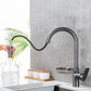 Frendorf | Ganshals Küchenspüle Wasserhahn Drehauslauf mit Pull-Down Spraykopf