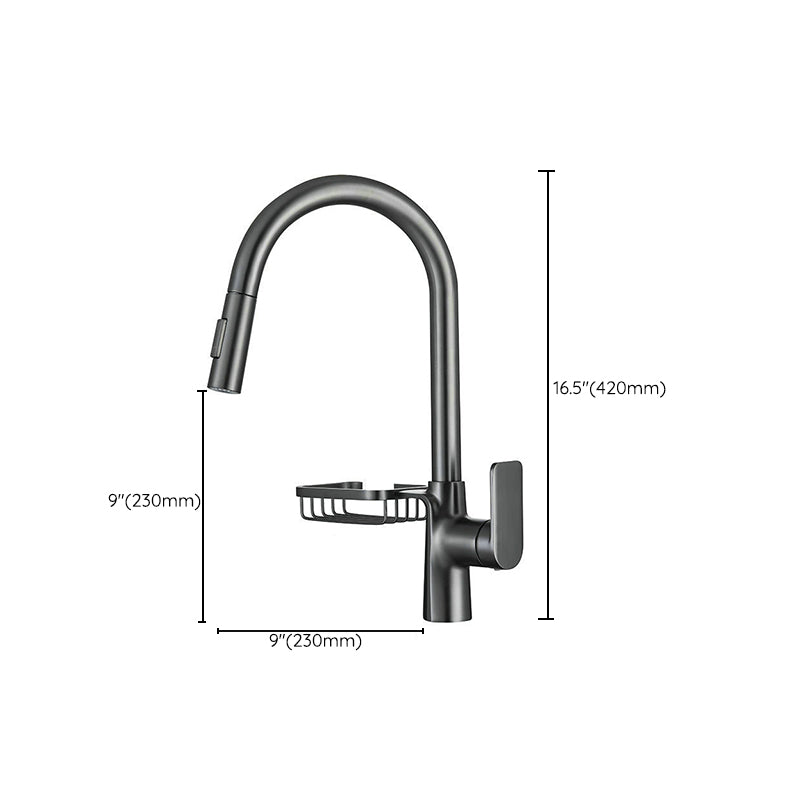 Frendorf | Ganshals Küchenspüle Wasserhahn Drehauslauf mit Pull-Down Spraykopf