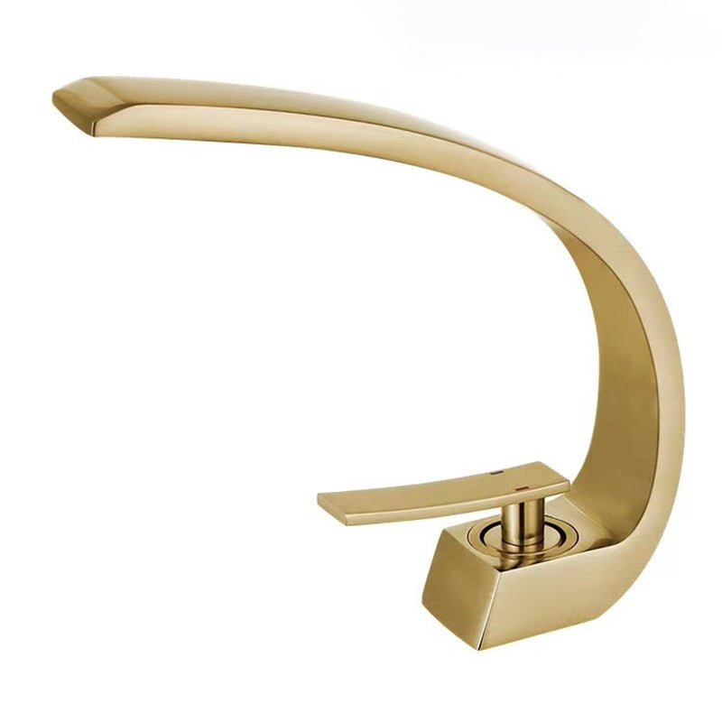 Frendorf | 17 cm Hoher Waschbeckenarmatur Luxus 1 Loch Waschbeckenarmatur Kubische Badezimmerarmatur