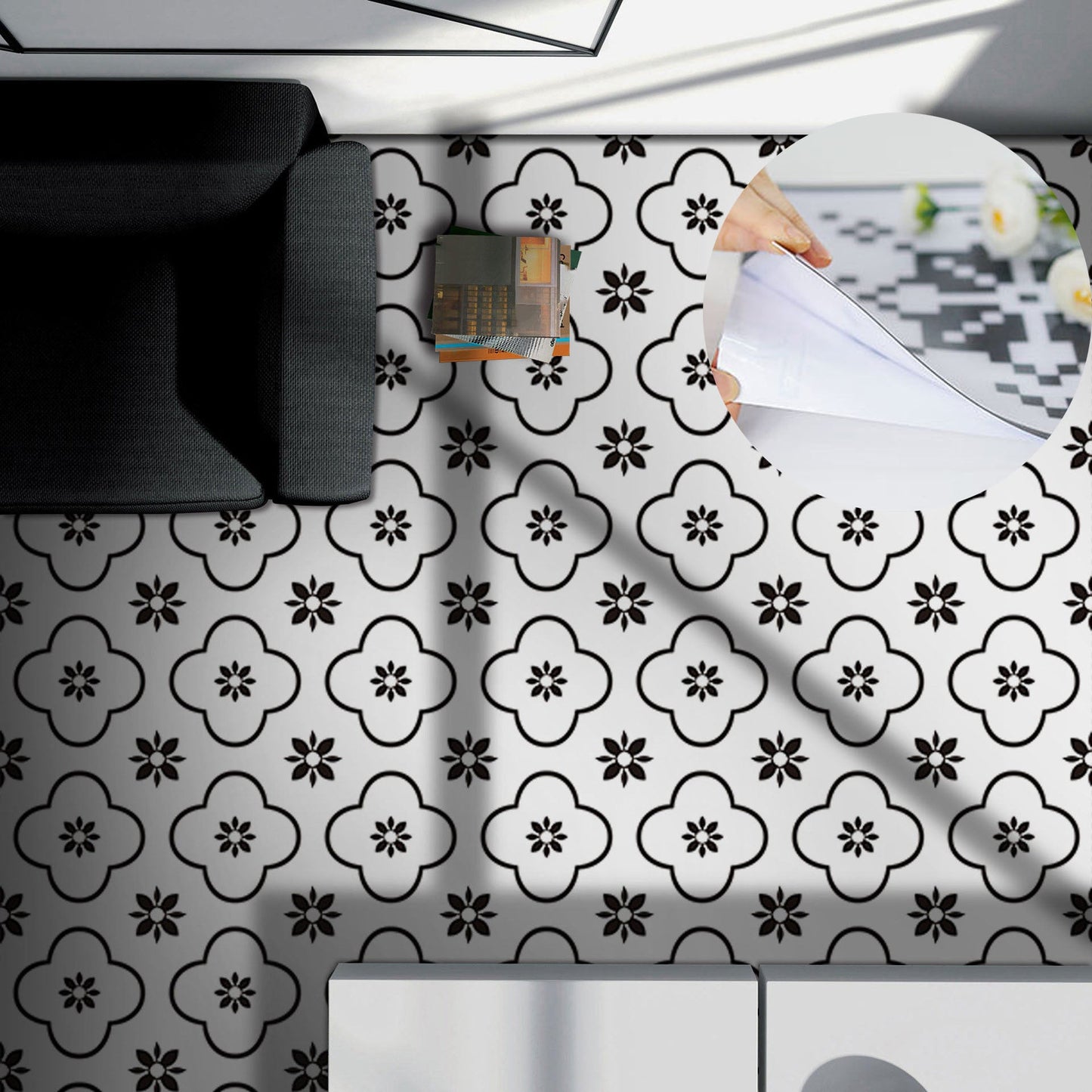 Frendorf | Mosaikfliesen Abziehen und Kleben Wandfliese Moderne PVC-Tapete mit wasserdicht