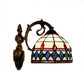 Frendorf | Halbkreisbogen Wand Sconce Licht Vintage Buntglas 1 Licht Wandbeleuchtung