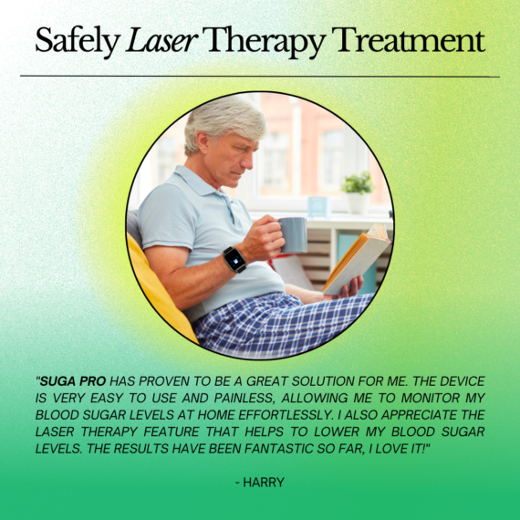 Frendorf | Suga Pro Smart Watch | Schmerzlose Blutzuckermessung & Lasertherapie Behandlung