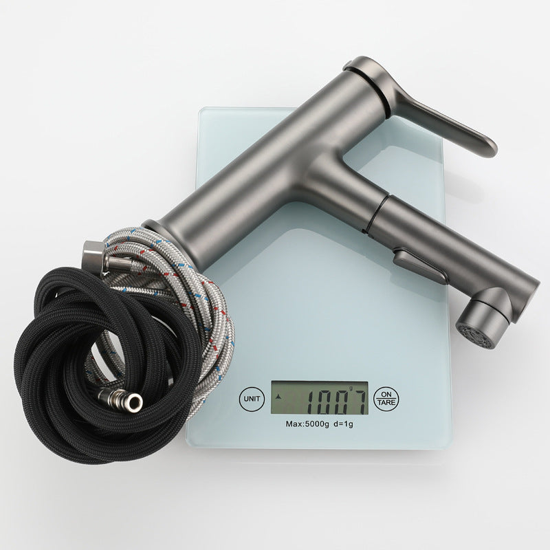 Frendorf | Ausziehbarer Badezimmer-Wasserhahn Messing Moderner Wasserhahn mit Wasserschlauch