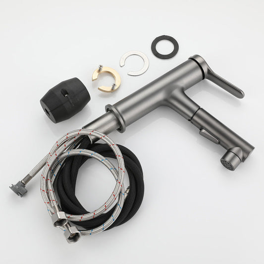 Frendorf | Ausziehbarer Badezimmer-Wasserhahn Messing Moderner Wasserhahn mit Wasserschlauch