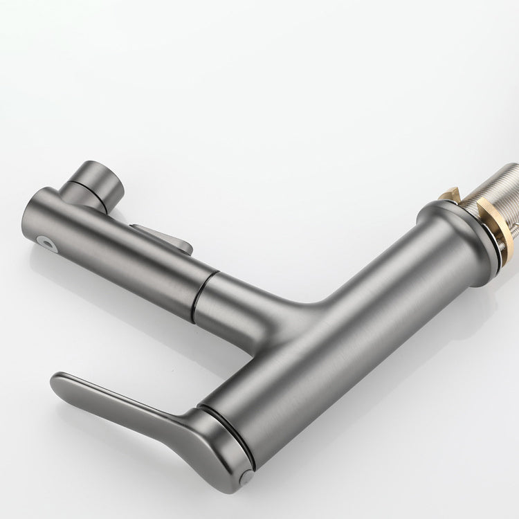 Frendorf | Ausziehbarer Badezimmer-Wasserhahn Messing Moderner Wasserhahn mit Wasserschlauch