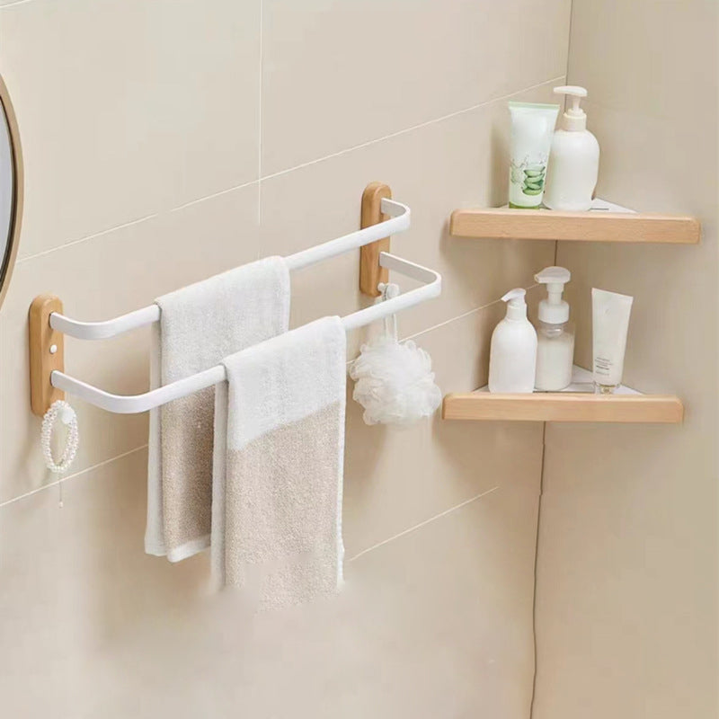 Frendorf | Weißes Badezimmer Set Massivholz & Aluminium Badezimmerzubehör einzeln oder als Set