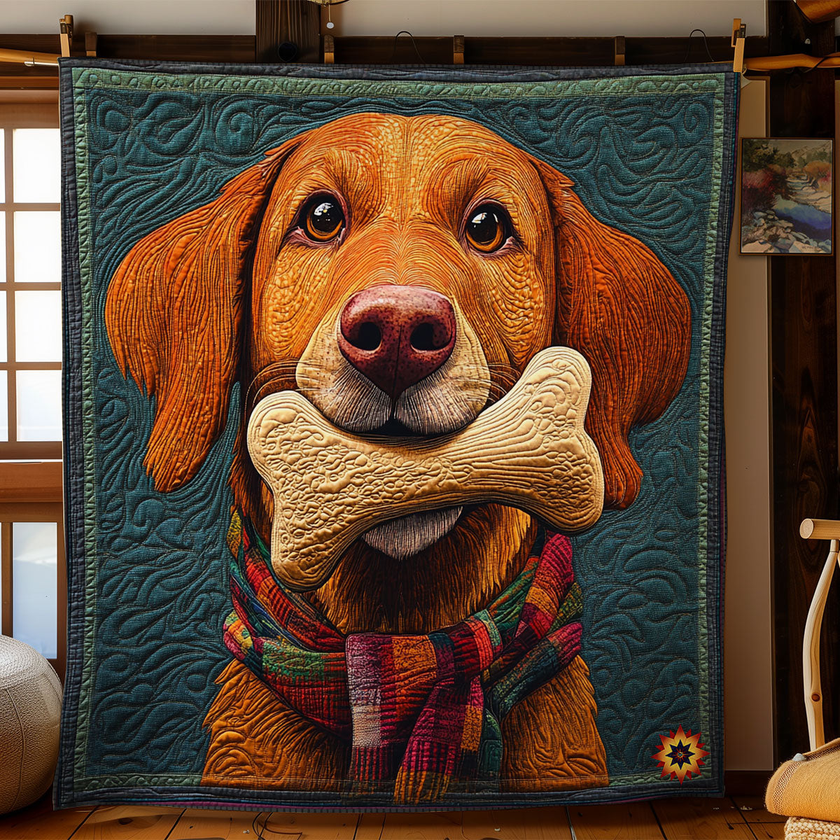 Bone Scrunched Dog Quilt
