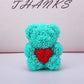 Frendorf | Valentinstag Geschenk Rose Bär Ewige Blume Rose Teddybär PE Schaum Bär 25cm Valentinstag
