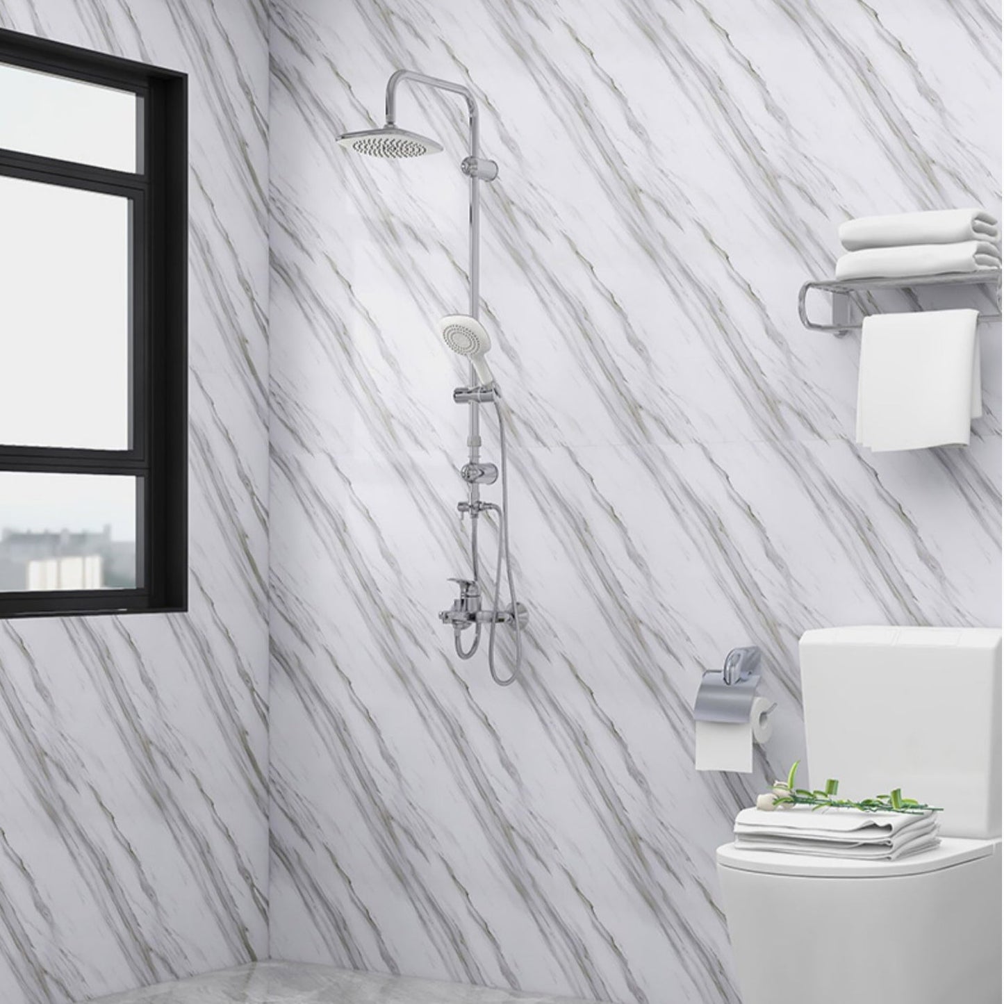 Frendorf | 23" X 196" PVC Abzieh- und Klebe-Wandtapete Küche und Badezimmer Wasserfeste Tapete
