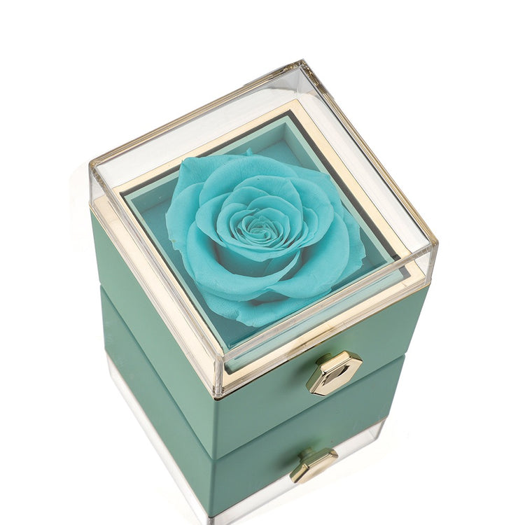 Frendorf | [Ideales Geschenk] Ewige Rosenbox - Mit gravierter Halskette & künstlicher Rose