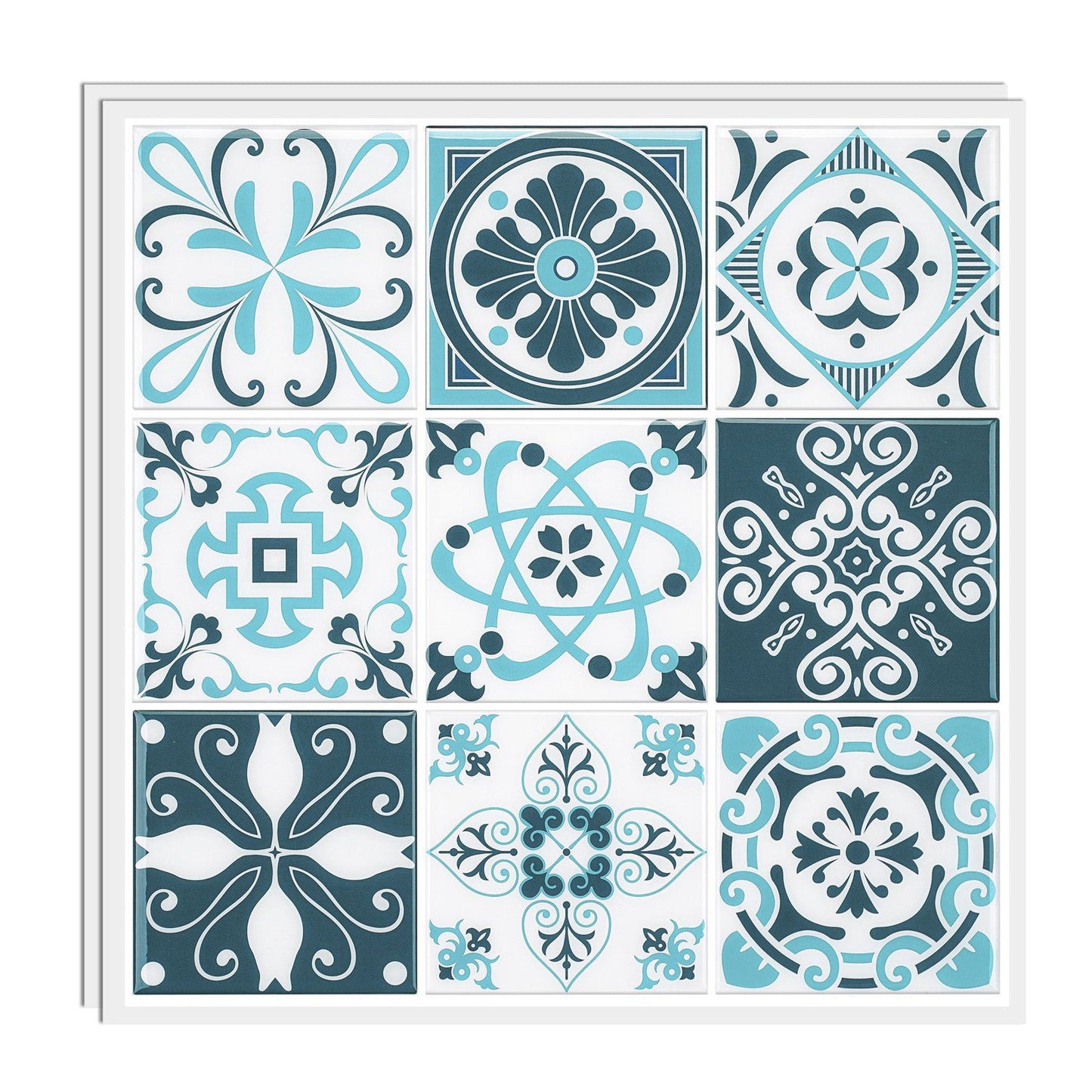 Frendorf | Mosaikfliesen zum Abziehen und Aufkleben Moderne Stil Tapete mit quadratischer Form