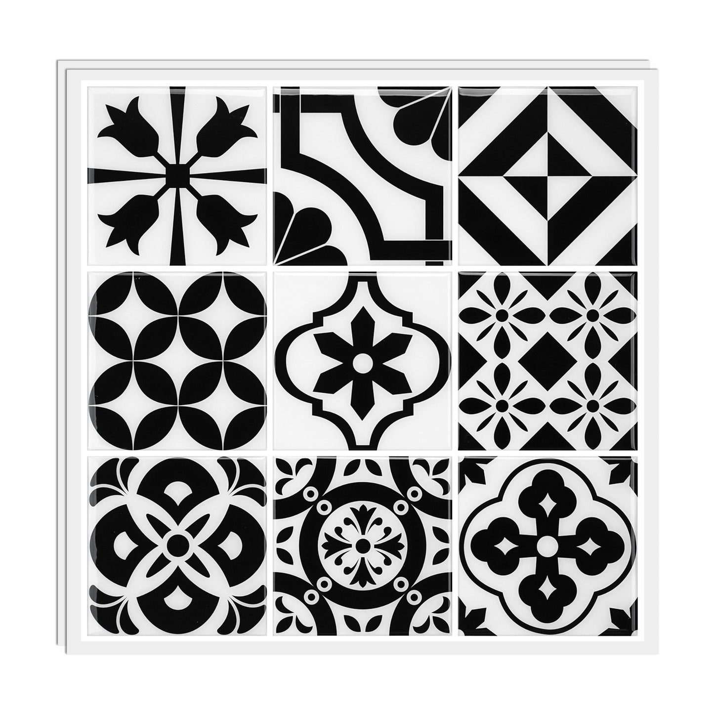 Frendorf | Mosaikfliesen zum Abziehen und Aufkleben Moderne Stil Tapete mit quadratischer Form