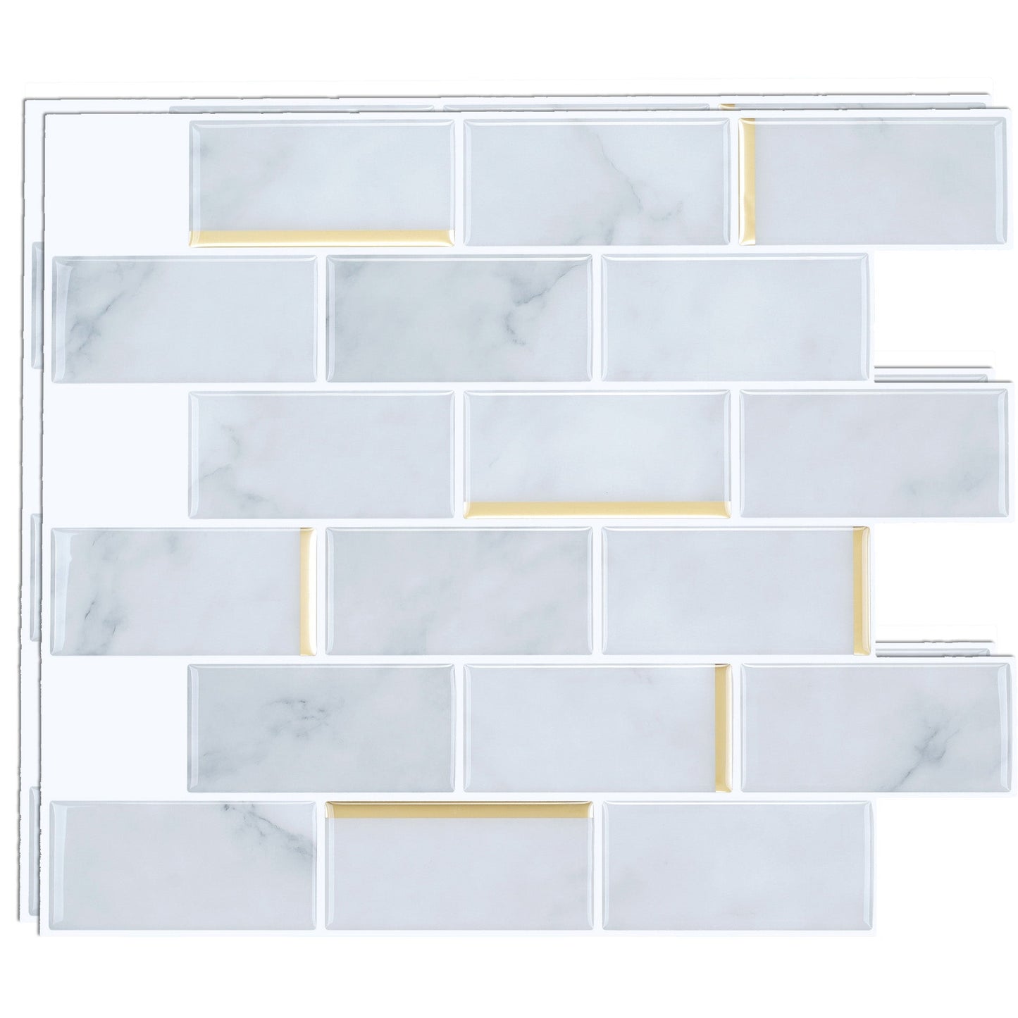 Frendorf | Mosaikfliesen zum Abziehen und Aufkleben Moderne Stil Tapete mit quadratischer Form