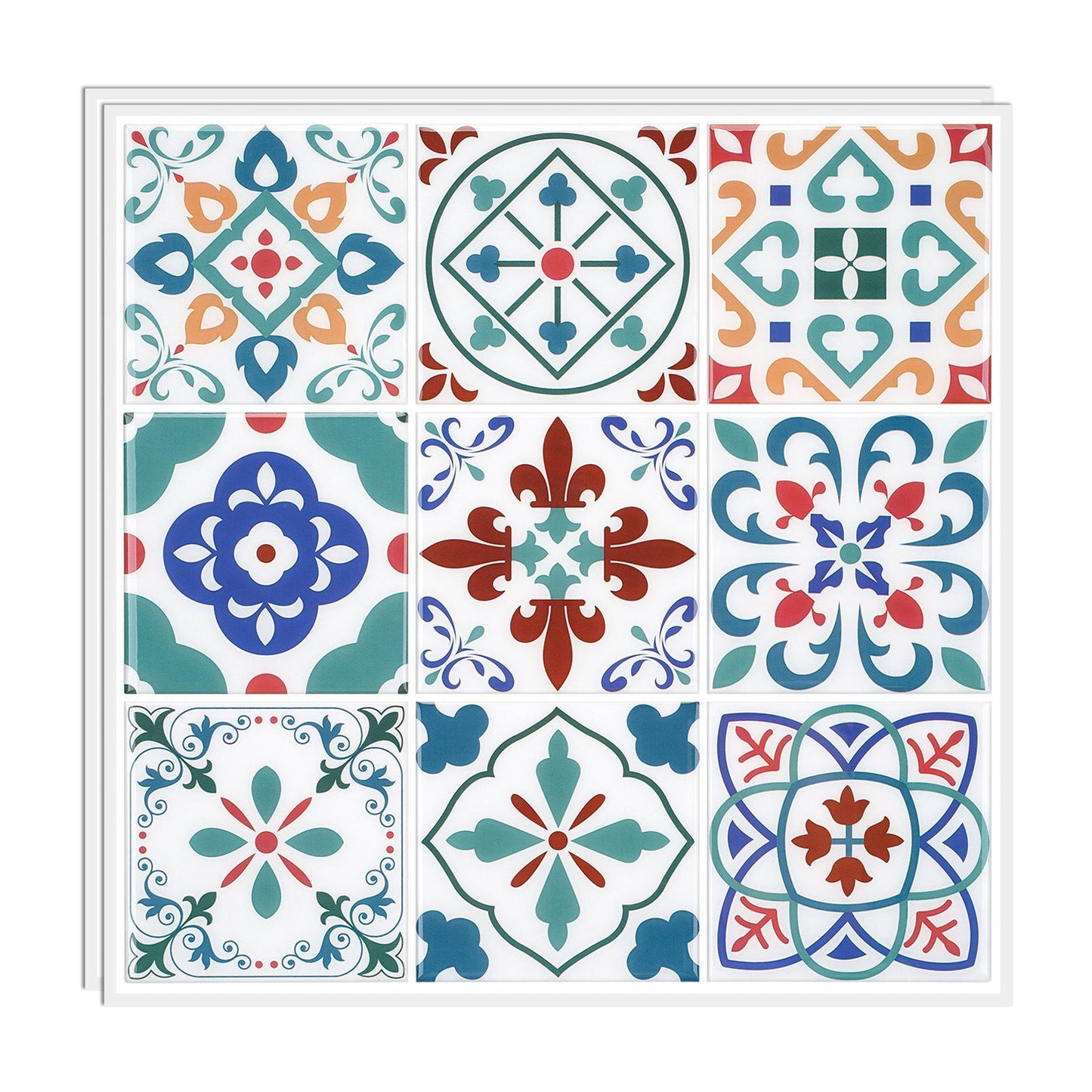 Frendorf | Mosaikfliesen zum Abziehen und Aufkleben Moderne Stil Tapete mit quadratischer Form