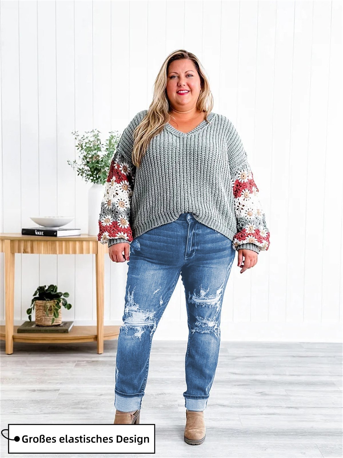 Frendorf | Zerrissene Jeans mit Distressed-Effekt und Bauchkontrolle