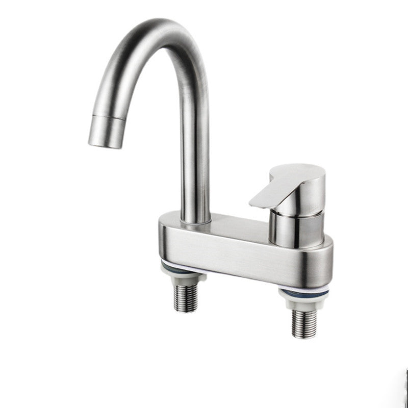 Frendorf | 304 Edelstahl Zentrum Wasserhahn Badezimmer Einhand heiß und kalt Waschbecken Wasserhahn
