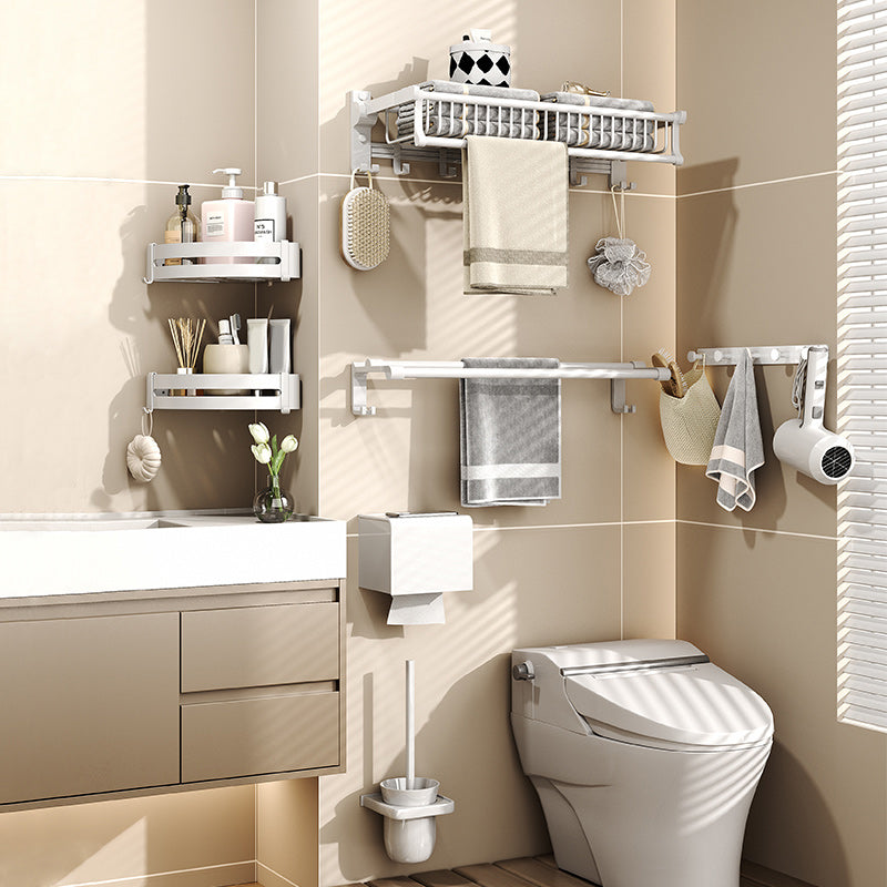 Frendorf | Modernes Stil Badezimmerzubehörset mit Badregal/Handtuchhalter/Toilettenbürste in Weiß