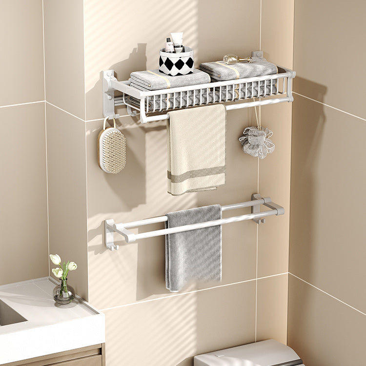 Frendorf | Modernes Stil Badezimmerzubehörset mit Badregal/Handtuchhalter/Toilettenbürste in Weiß