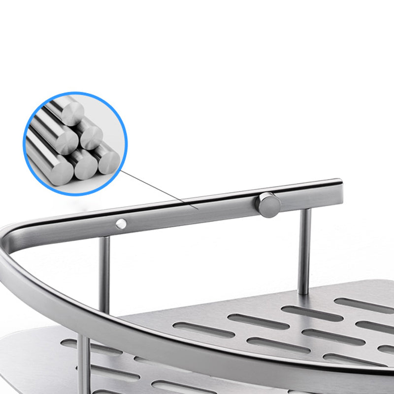 Frendorf | 3-teiliges modernes Badezimmer-Accessoire-Set Aluminium-Badregal in Silber
