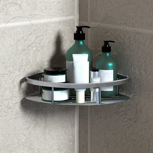 Frendorf | 3-teiliges modernes Badezimmer-Accessoire-Set Aluminium-Badregal in Silber