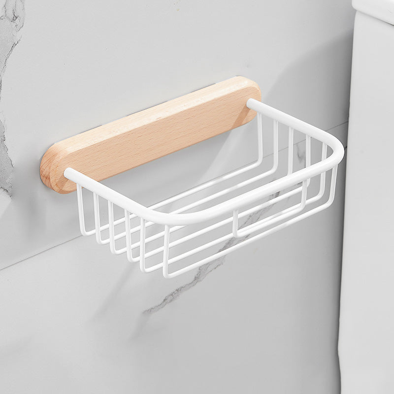Frendorf | Weißes 7-teiliges Badaccessoire-Set Holz- und Metall-Badset
