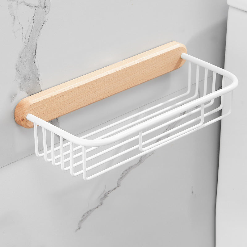 Frendorf | Weißes 7-teiliges Badaccessoire-Set Holz- und Metall-Badset