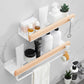 Frendorf | Weißes 7-teiliges Badaccessoire-Set Holz- und Metall-Badset