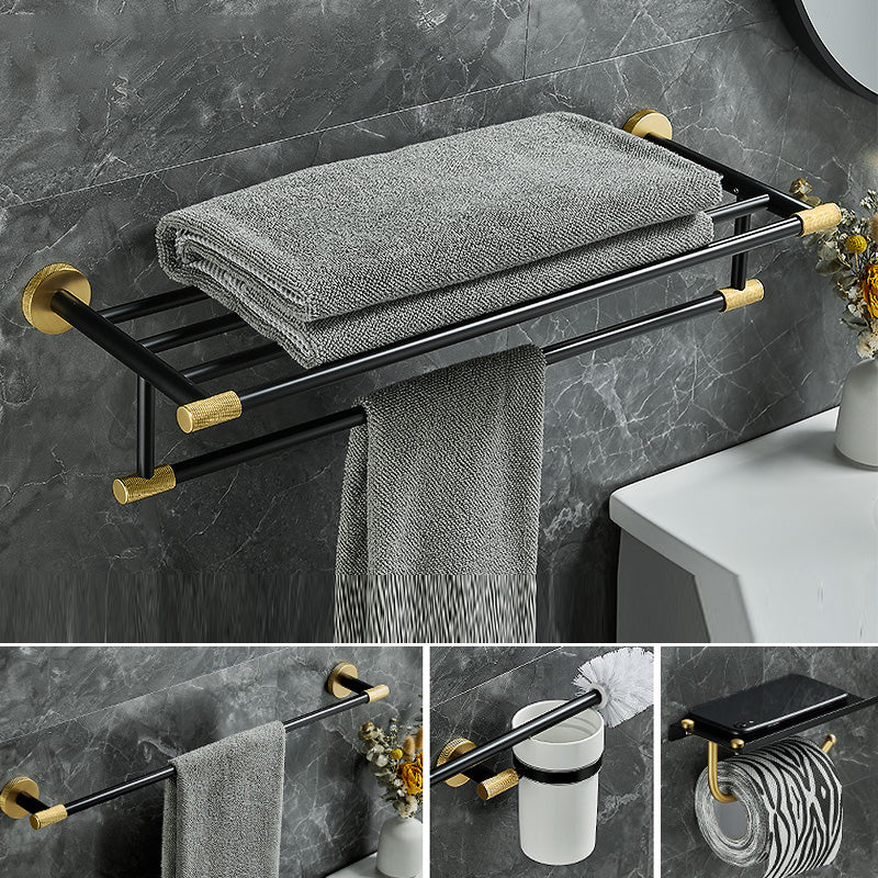 Frendorf | 5-teiliges modernes Badezimmerzubehör Set aus schwarzem Messing Badezimmerhardware