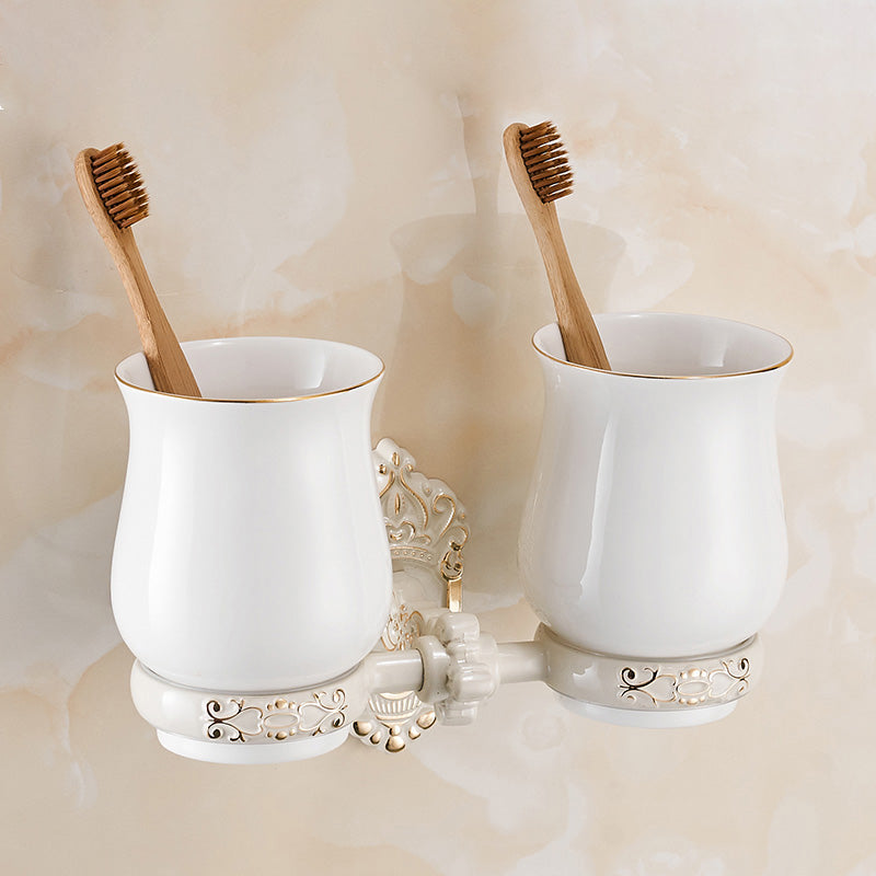 Frendorf | Traditionelles Badzubehör Set Weiß Badezimmeraccessoires Hardware Set