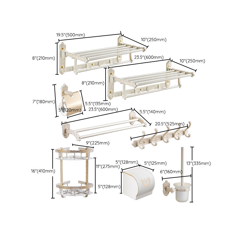Frendorf | Traditionelles Badzubehör Set Weiß Badezimmeraccessoires Hardware Set